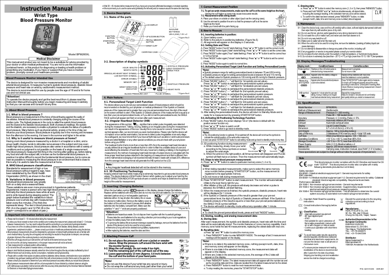 Page 1 de la notice Manuel utilisateur Cresta BPM280XL