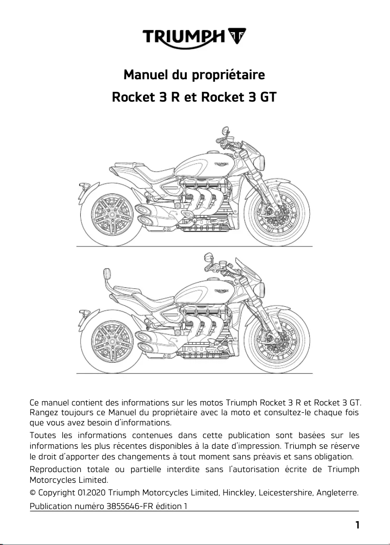 Image de la première page du manuel de l'appareil Rocket 3 R