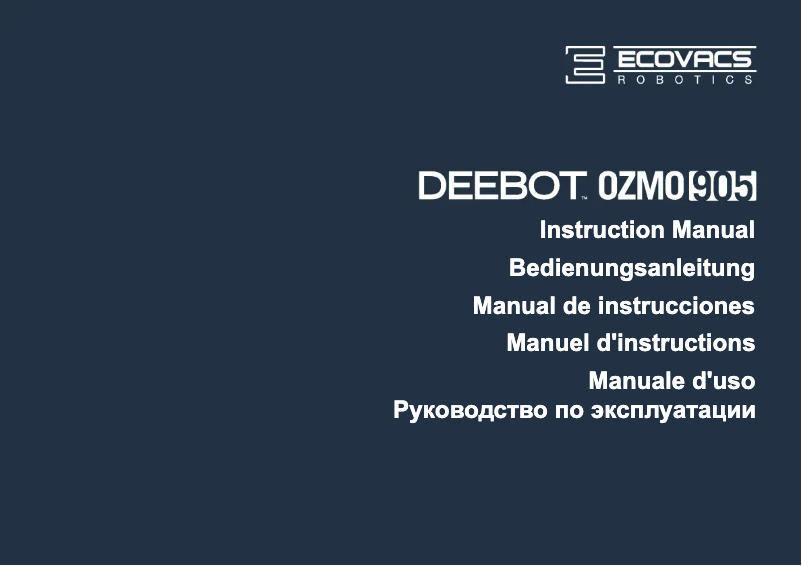 Image de la première page du manuel de l'appareil Deebot OZMO 905