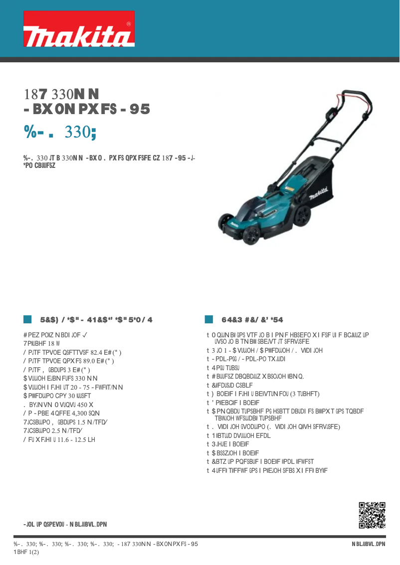 Page n°1 - Fiche technique Makita DLM330