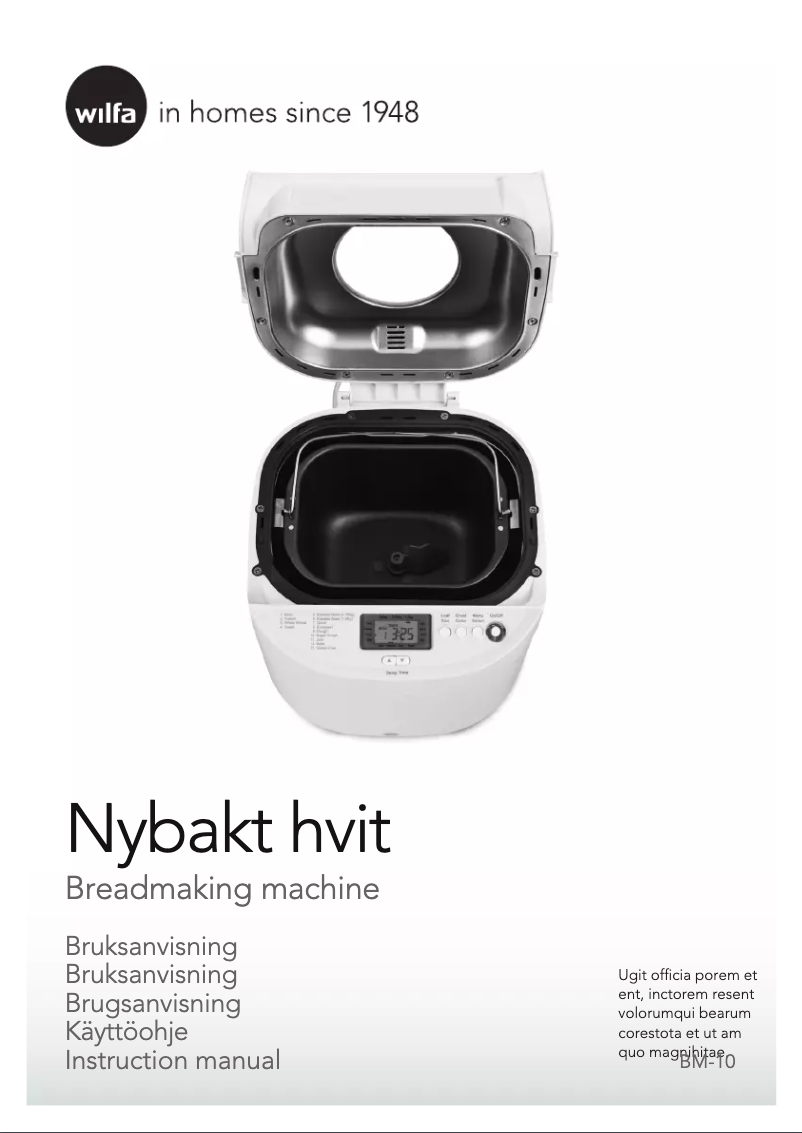 Page 1 de la notice Manuel utilisateur Wilfa BM-10
