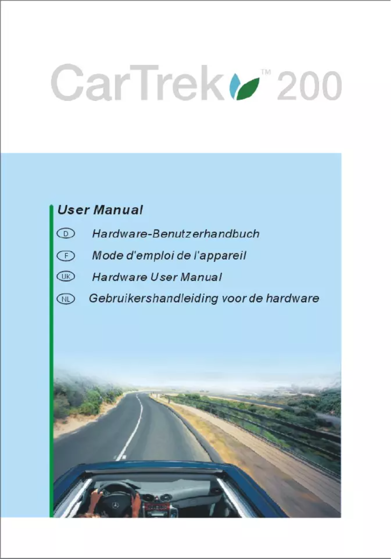 Page n°1 - Manuel utilisateur CarTrek 200