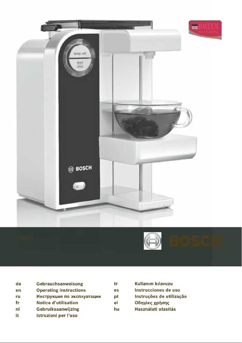 Page 1 de la notice Manuel utilisateur Bosch THD2023 Filtrino FastCup