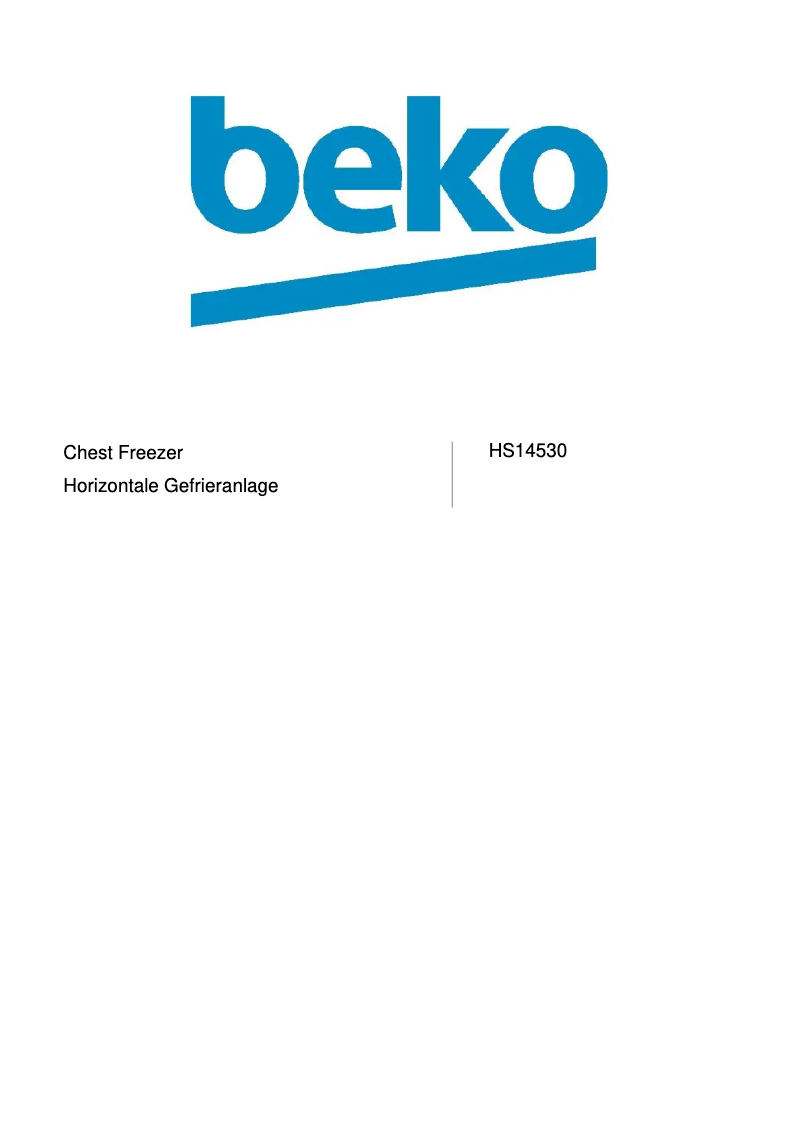 Page 1 de la notice Manuel utilisateur Beko HS14530