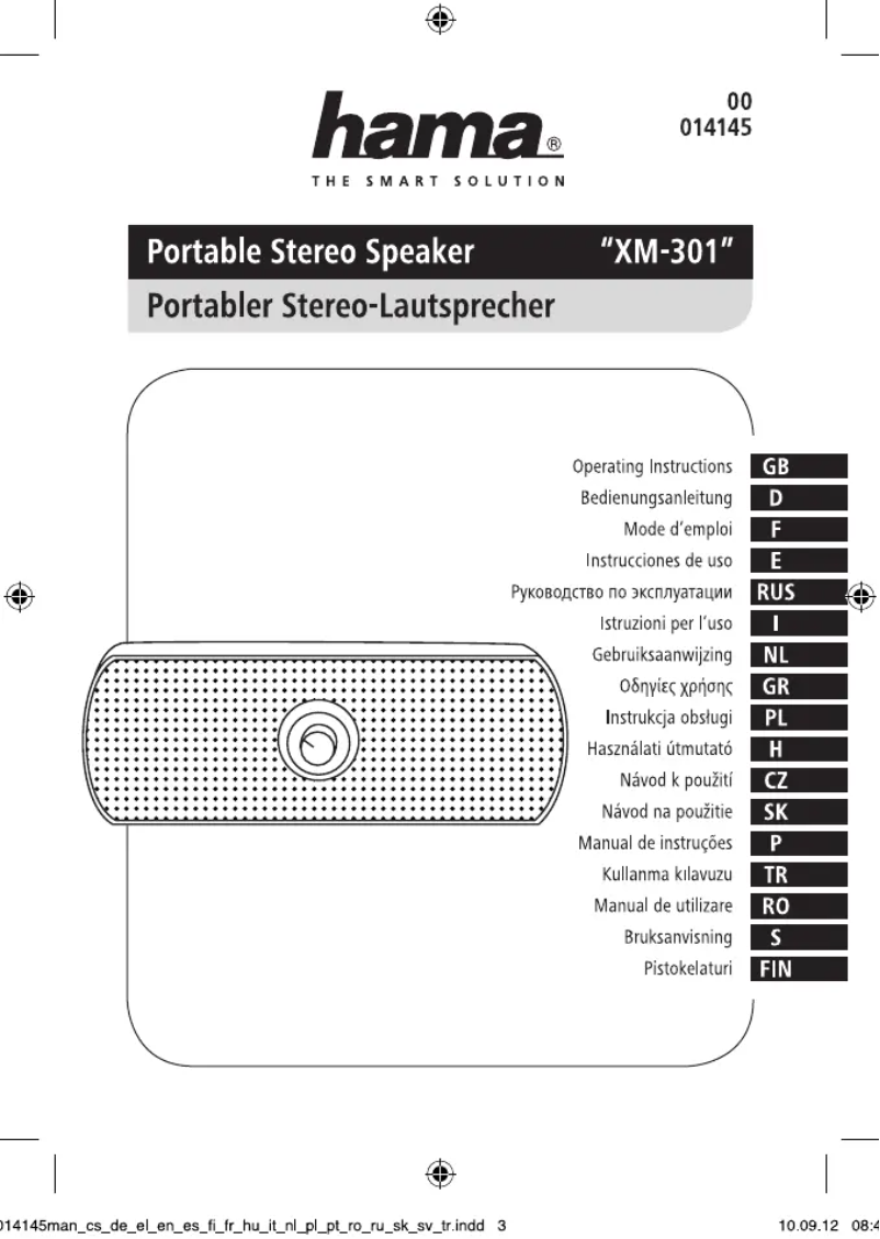 Page 1 de la notice Manuel utilisateur Hama XM-301