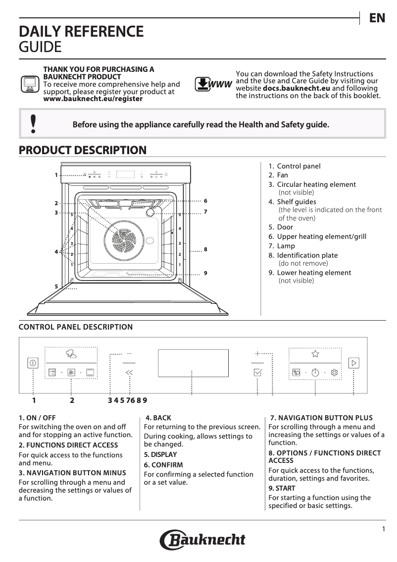 Página 1 del manual Manual de uso y mantenimiento Bauknecht BIK7 CH8TS PT