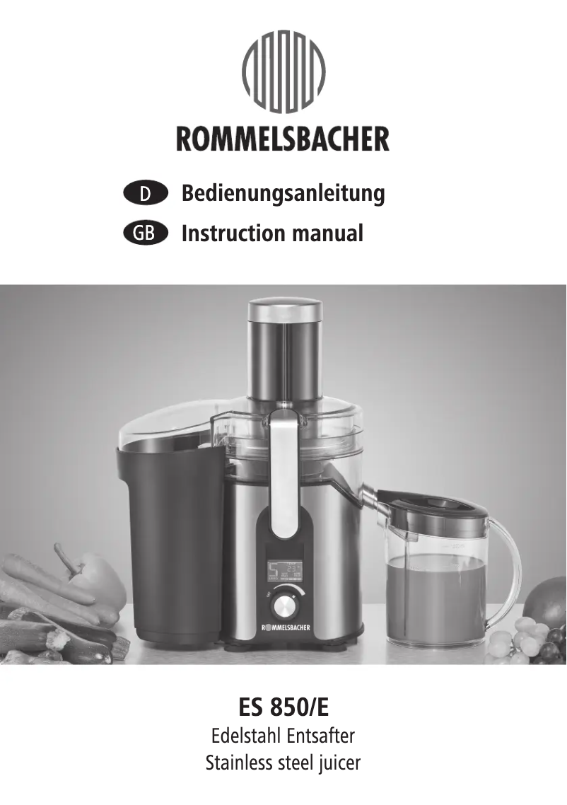 Página 1 del manual Manual de usuario Rommelsbacher ES 850/E