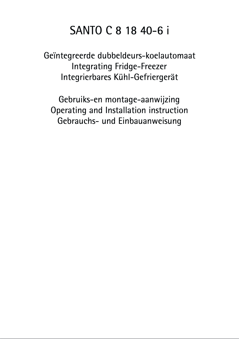 Page n°1 - Manuel utilisateur AEG-Electrolux Santo SC 81840-6I