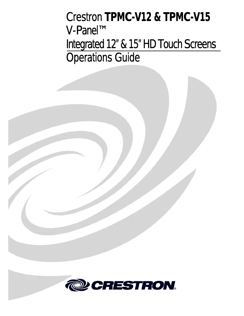 Page 1 de la notice Manuel utilisateur Crestron TPMC-V12-TILT-B