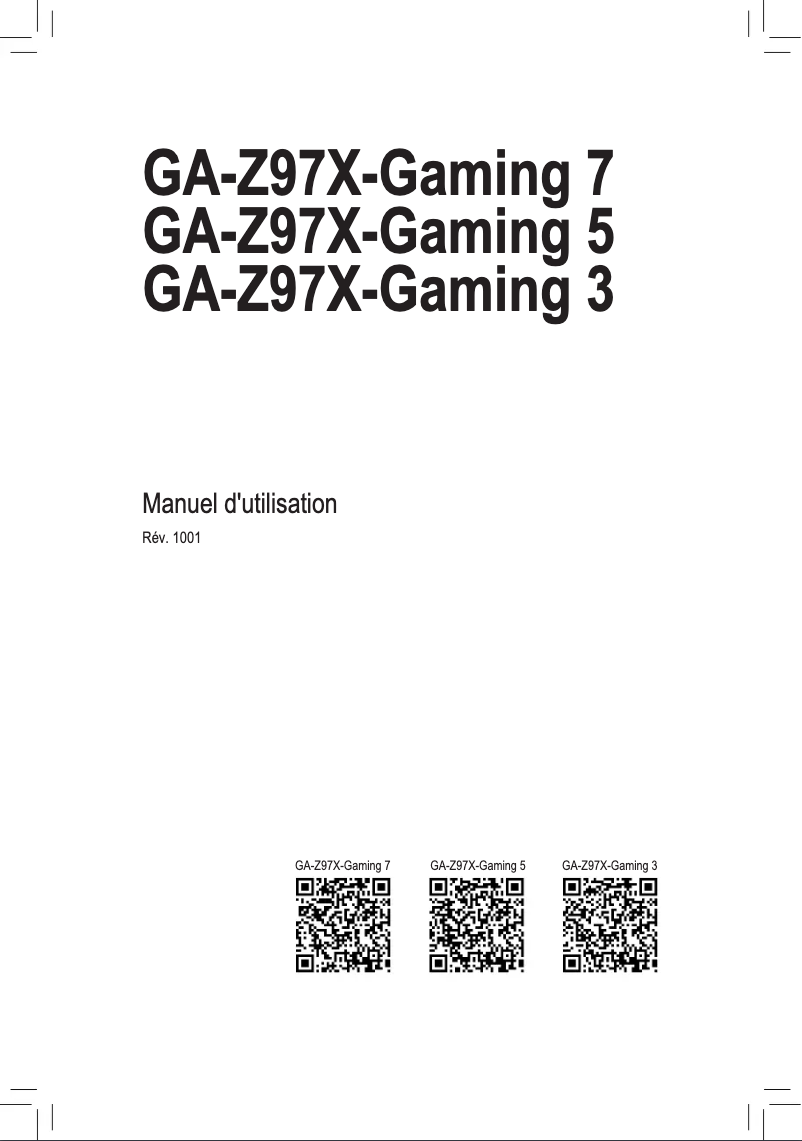 Page n°1 - Manuel utilisateur Gigabyte GA-Z97X-Gaming 3