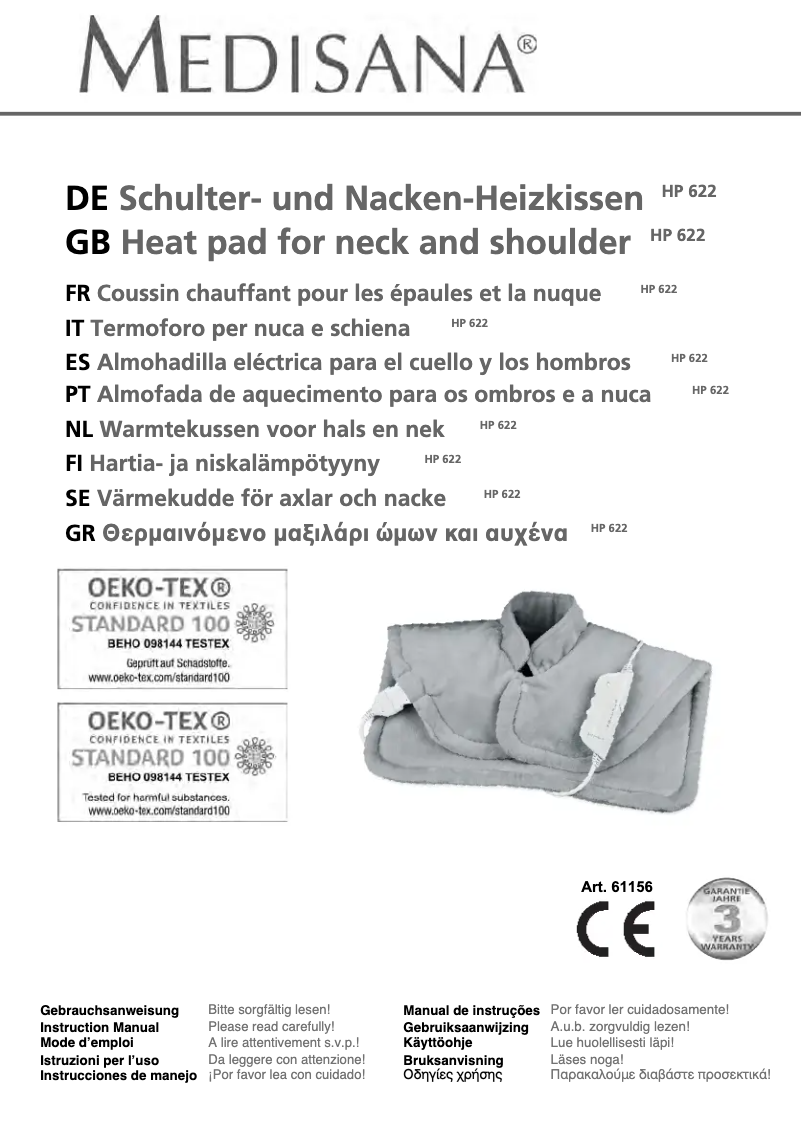 Page 1 de la notice Manuel utilisateur Medisana HP 622