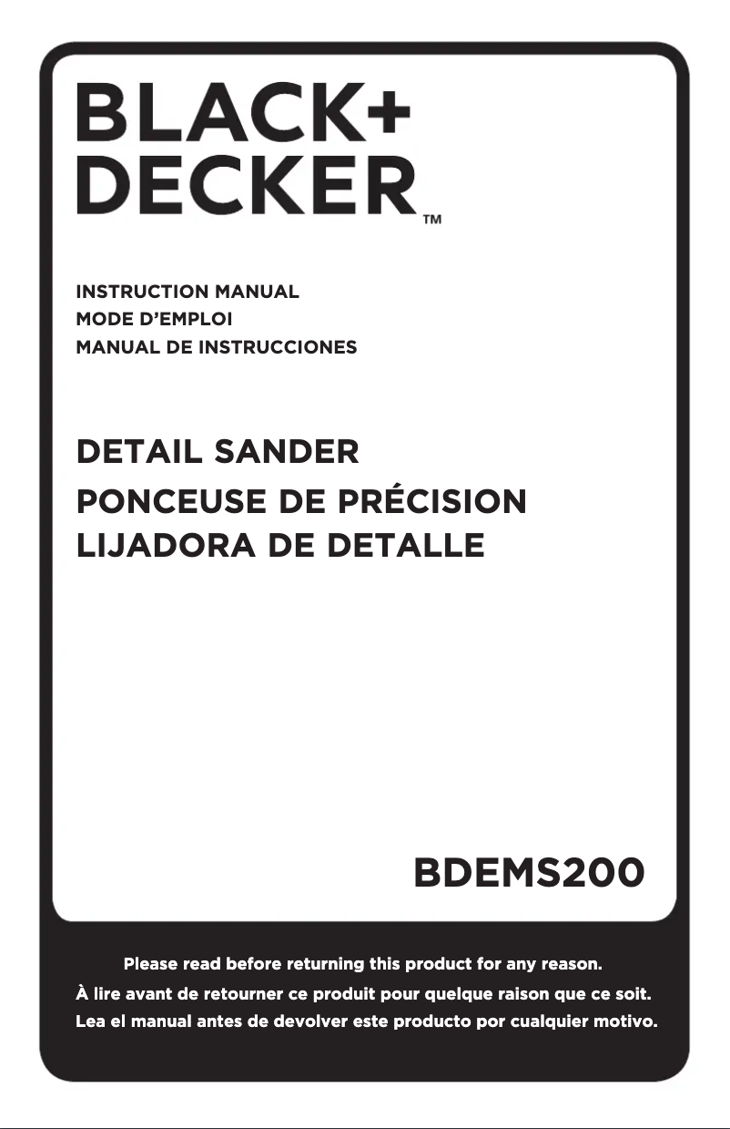 Page n°1 - Manuel utilisateur Black & Decker BDEMS200