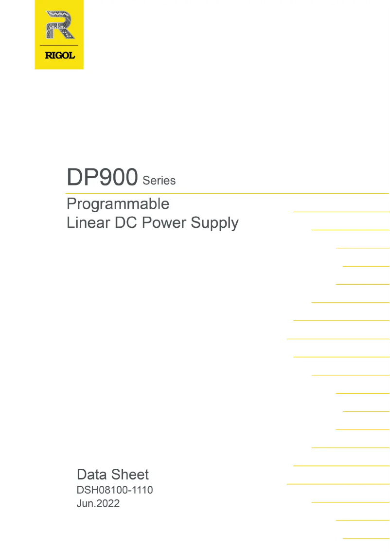 Page n°1 - Manuel utilisateur Rigol DP932A