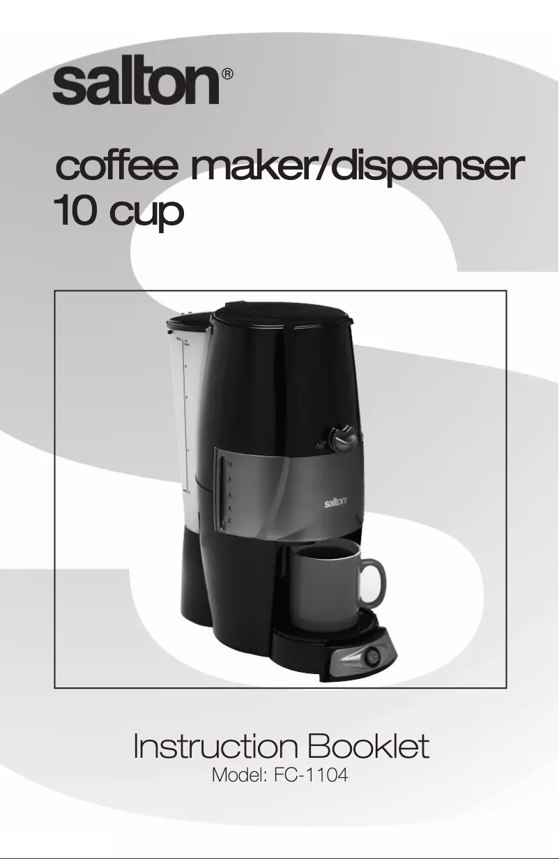 Page n°1 - Manuel utilisateur Salton FC1104