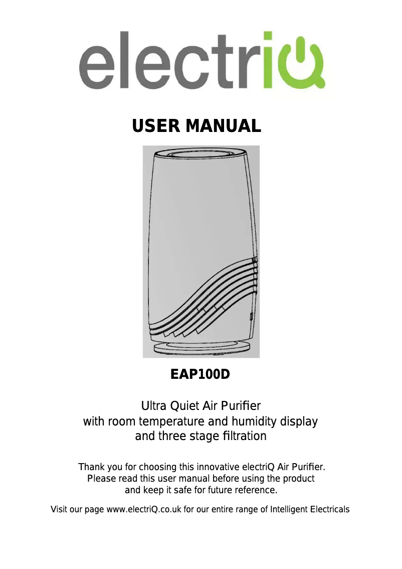Page n°1 - Manuel utilisateur ElectriQ EAP100D
