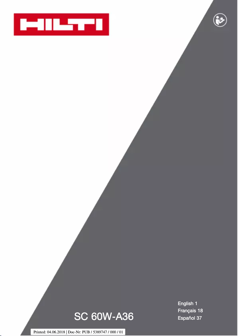 Page n°1 - Manuel utilisateur Hilti SC 60W-A36