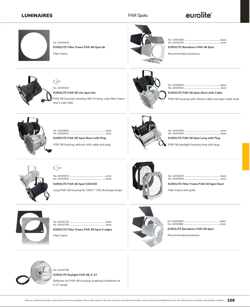 Page 1 of the manual Catalogue Eurolite PAR-46