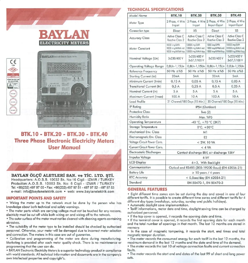 Image de la première page du manuel de l'appareil BTK30