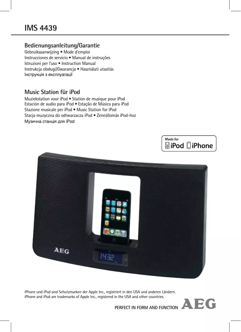 Page 1 de la notice Manuel utilisateur AEG IMS 4439 PLL