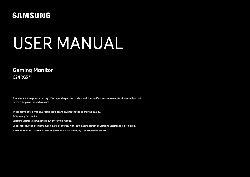 Page n°1 - Manuel utilisateur Samsung C24RG50FZL
