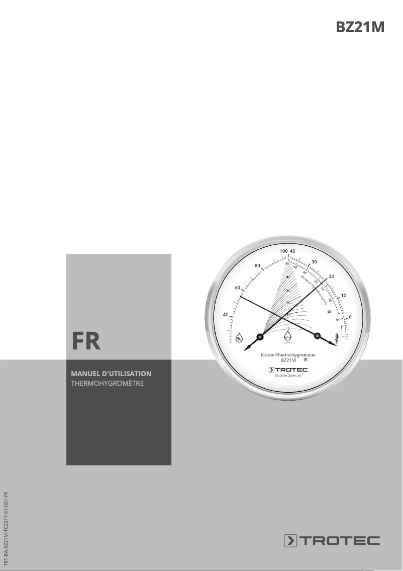 Image de la première page du manuel de l'appareil BZ21M