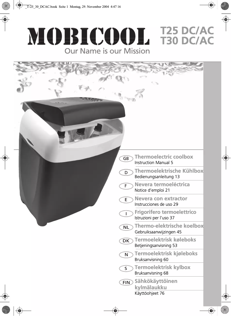 Página 1 del manual Manual de usuario Dometic Mobicool T30 DC
