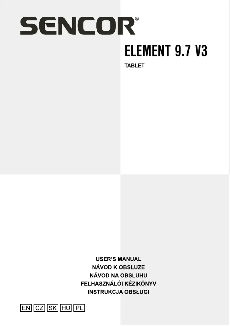 Page 1 de la notice Manuel utilisateur Sencor Element 9.7 V3