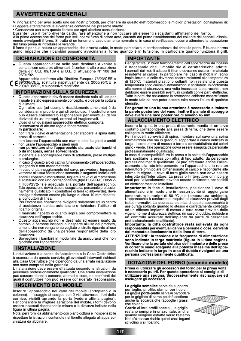 Page n°1 - Manuel utilisateur Candy FPP 829 XL