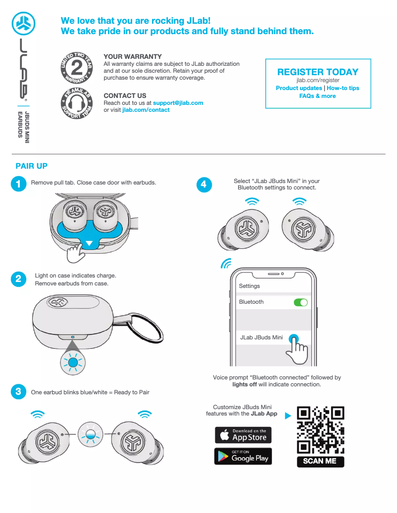 Page n°1 - Manuel utilisateur JLab JBuds Mini