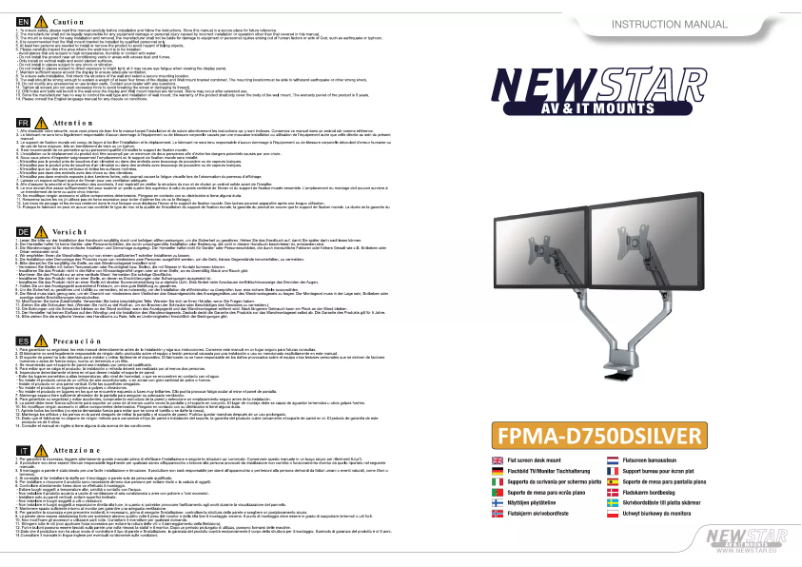 Page n°1 - Manuel utilisateur Newstar FPMA-D750DBLACK