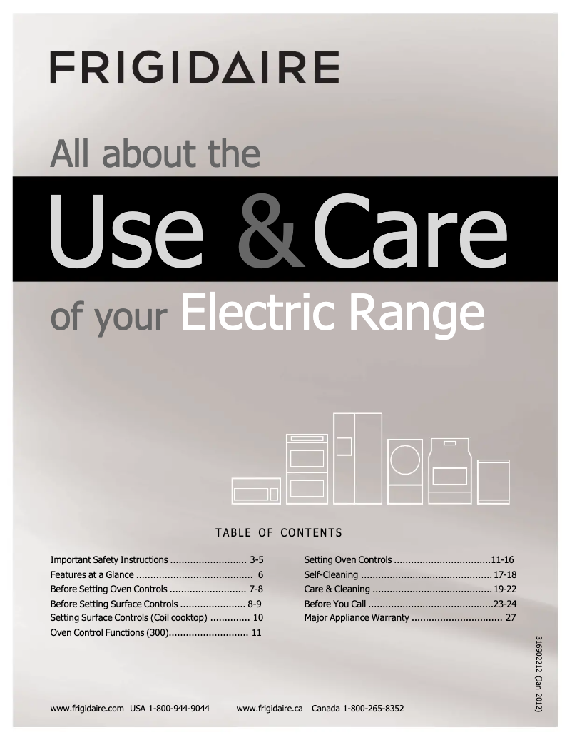 Page 1 de la notice Manuel utilisateur Frigidaire FFEF3016LB