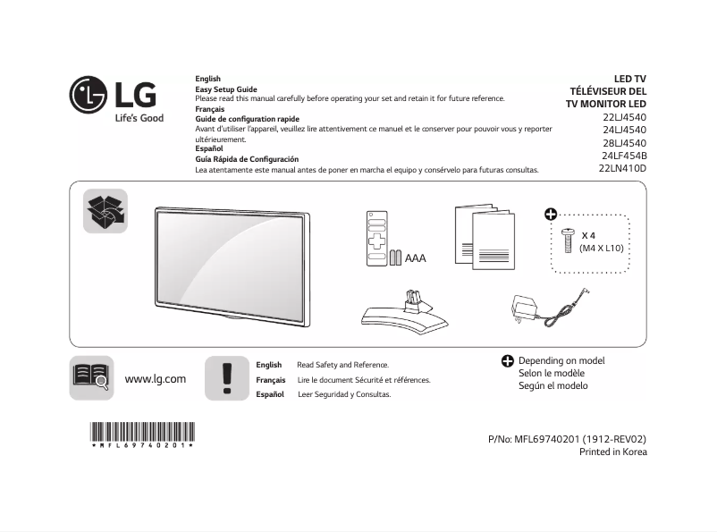 Página 1 del manual Manual de usuario LG 24LJ4540