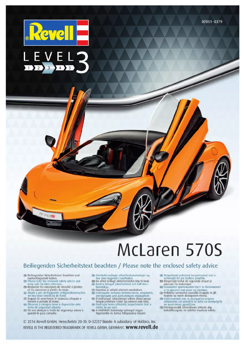 Page n°1 - Manuel utilisateur Revell McLaren 570S