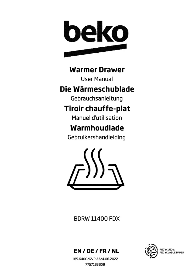 Image de la première page du manuel de l'appareil BDRW 11400 FDX