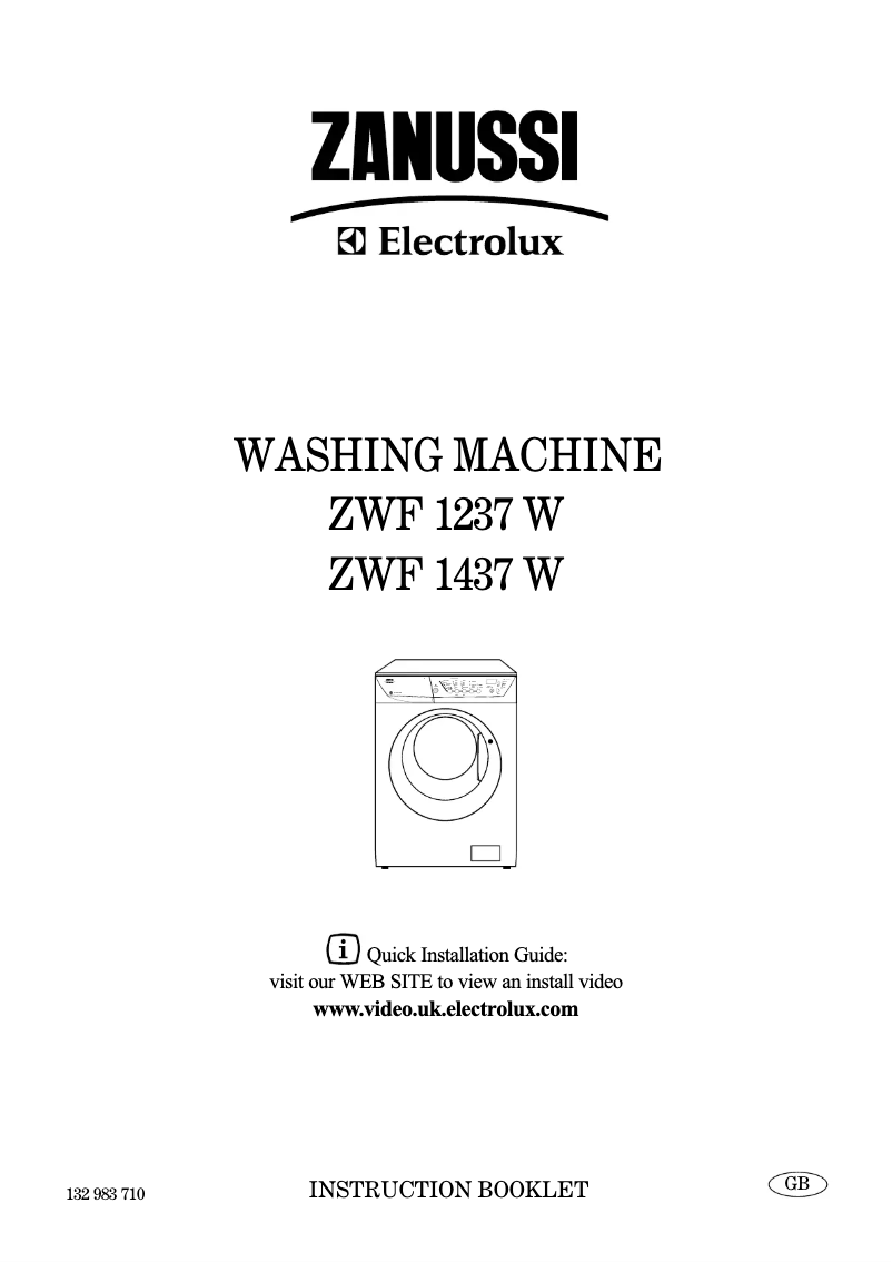 Page 1 de la notice Manuel utilisateur Zanussi-Electrolux ZWF 1437 W