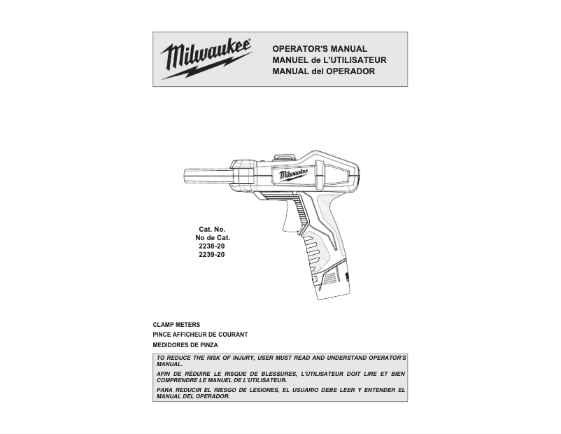 Image de la première page du manuel de l'appareil M12 2239-20NST