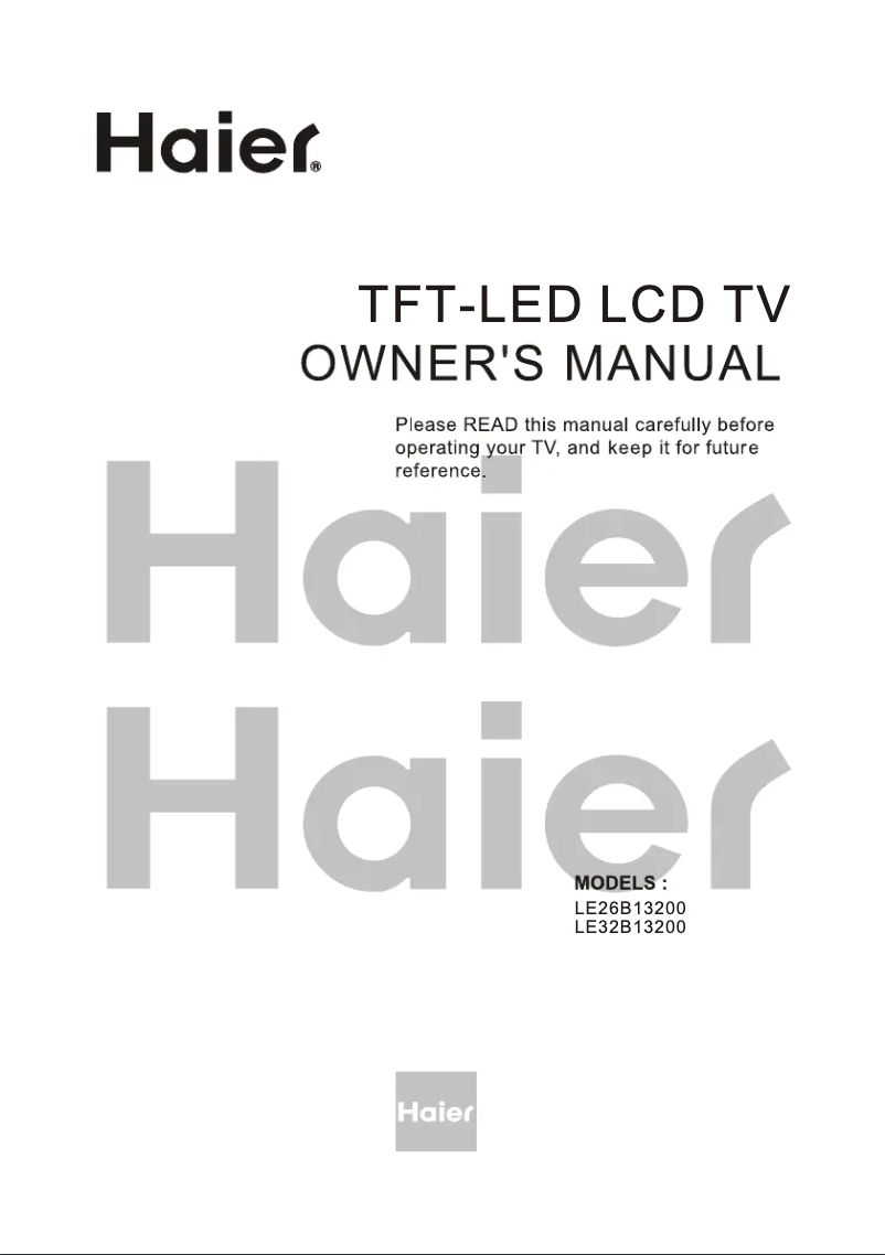 Page n°1 - Manuel utilisateur Haier LE26B13200