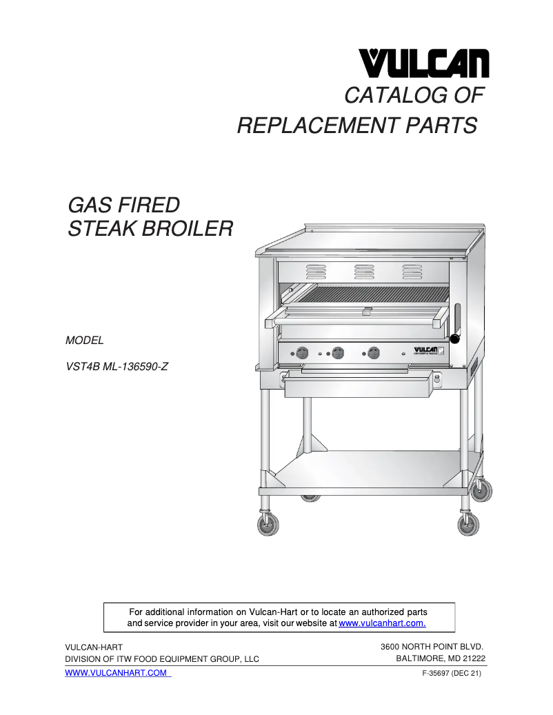 Page 1 de la notice Catalogue Vulcan VST3B