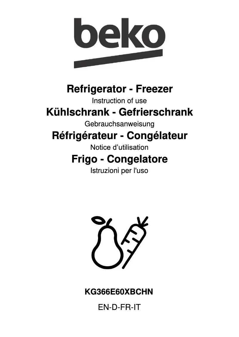 Image de la première page du manuel de l'appareil KG366E60XBCHN