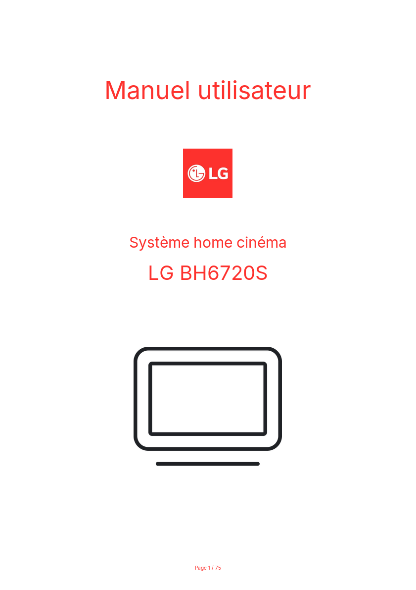 Page n°1 - Manuel utilisateur LG BH6720S