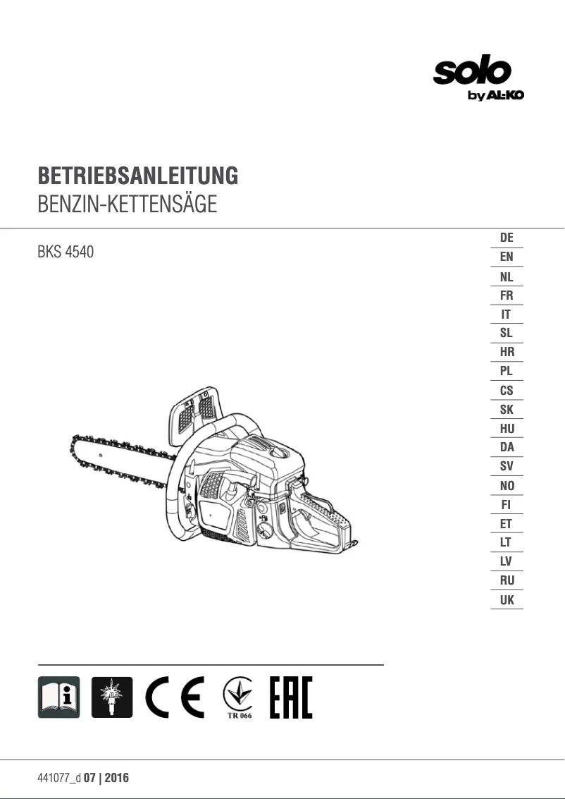 Page 1 de la notice Manuel utilisateur AL-KO BKS 4540