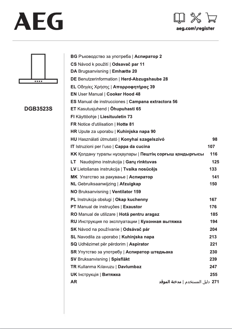 Página 1 del manual Manual de usuario AEG DGB3523S