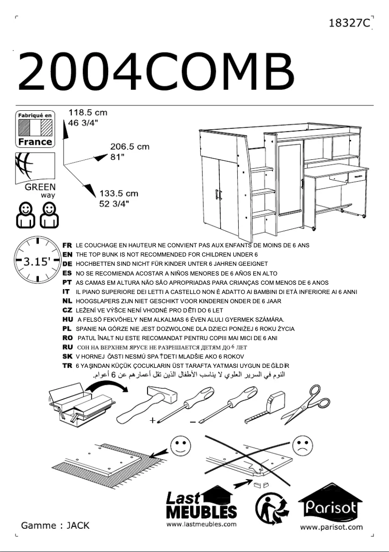 Page 1 de la notice Manuel utilisateur Parisot Jack