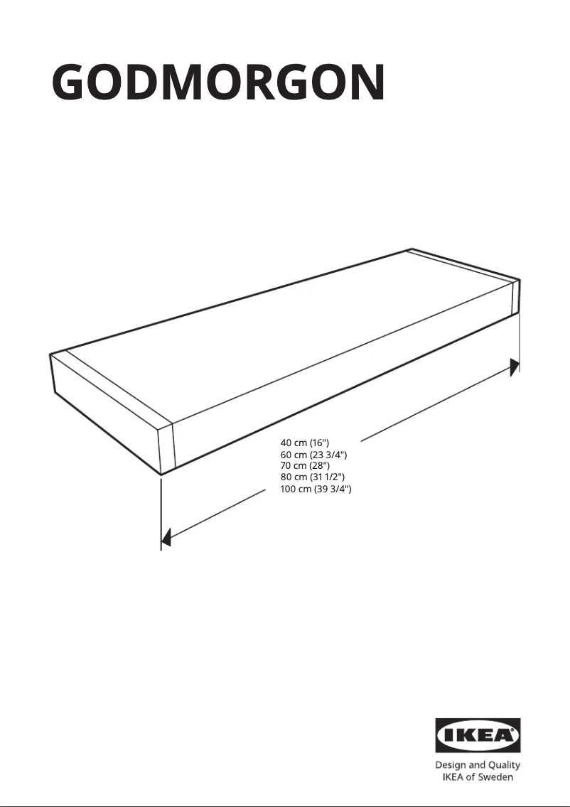 Page 1 de la notice Manuel utilisateur Ikea GODMORGON 604.308.46