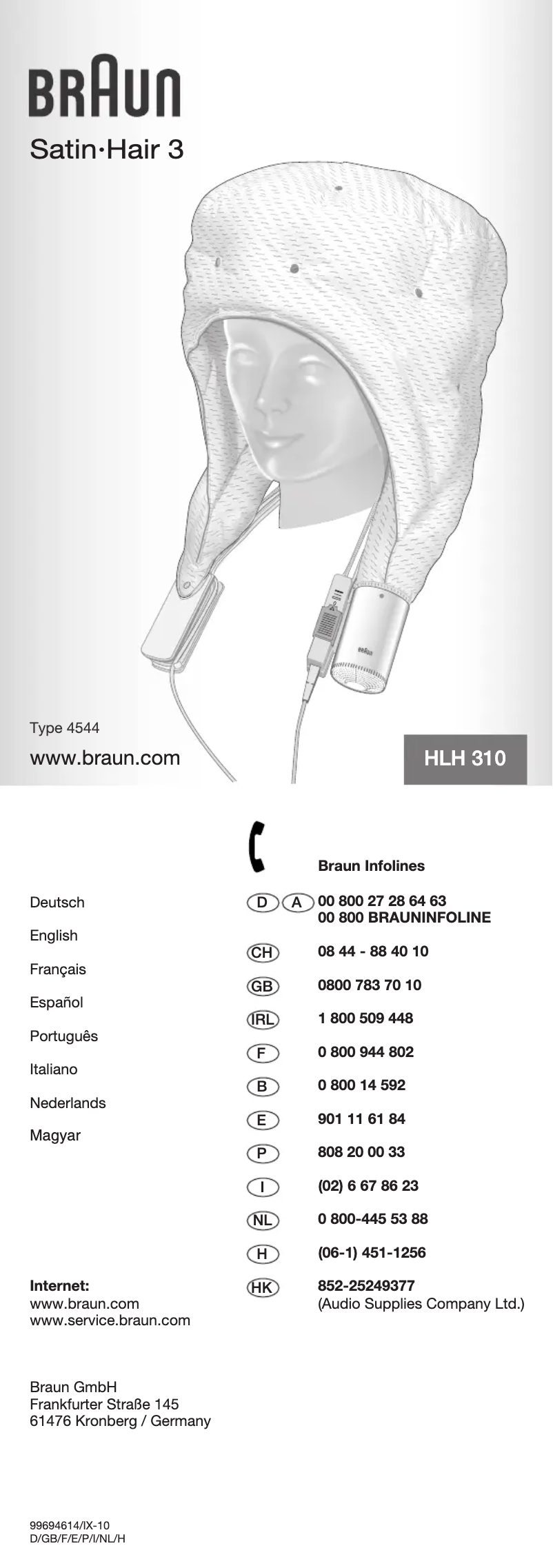 Page n°1 - Manuel utilisateur Braun Satin Hair 3 HLH310