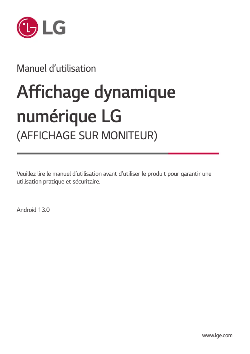 Page n°1 - Manuel utilisateur LG 105BM5N-B
