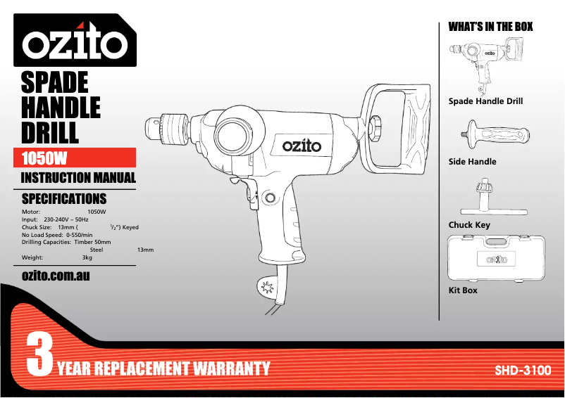 Página 1 del manual Manual de usuario Ozito SHD-3100