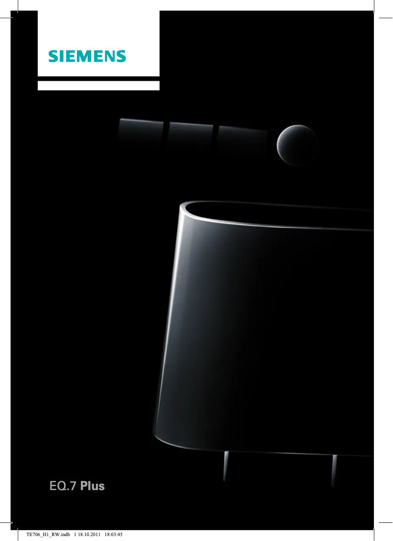 Page 1 de la notice Manuel utilisateur Siemens EQ.7 Plus blackSteel extraKlasse TE706F19DE