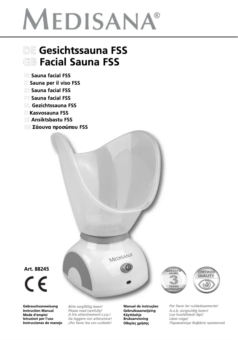 Page 1 of the manual User Manual Medisana FSS