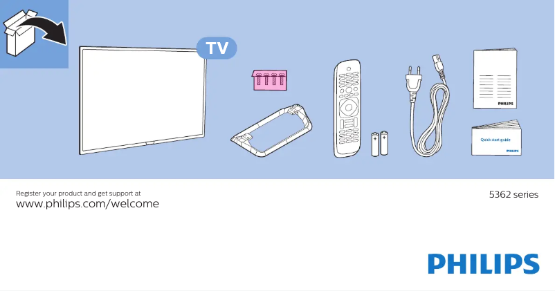 Page 1 de la notice Guide de démarrage rapide Philips 5300 series 32PFT5362